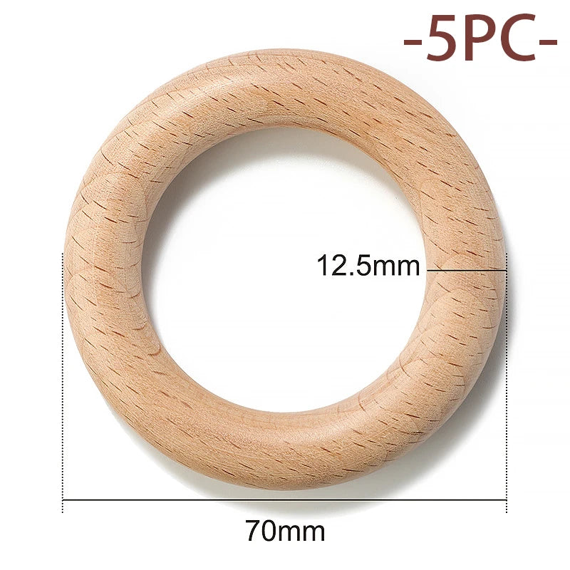 TYRY.HU Wooden Round Beads – 20–100 PCS for Jewelry Making