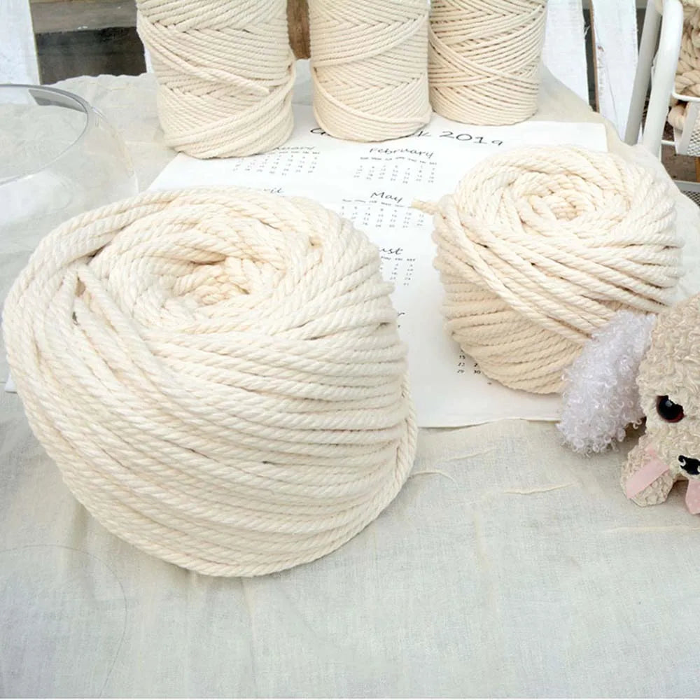 Natural Cotton Twisted Macrame Cord for DIY Projects