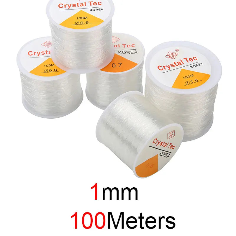 Crystal Beading Stretch Cord – 100m Elastic String for DIY Jewelry (0.5–1mm)
