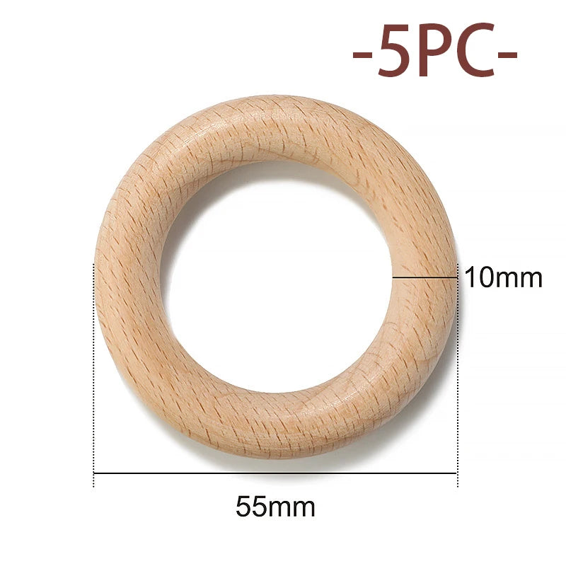 TYRY.HU Wooden Round Beads – 20–100 PCS for Jewelry Making