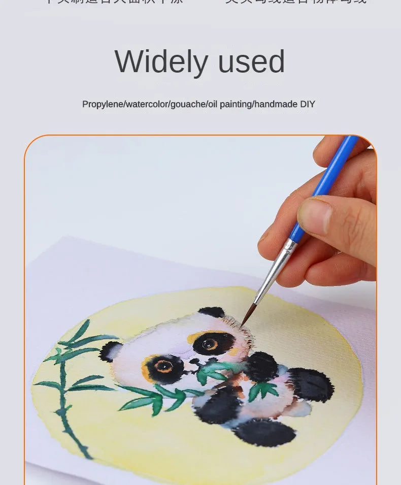 Nylon Hair Paint Brushes – Round & Flat Brush Set for Oil, Acrylic & Watercolor