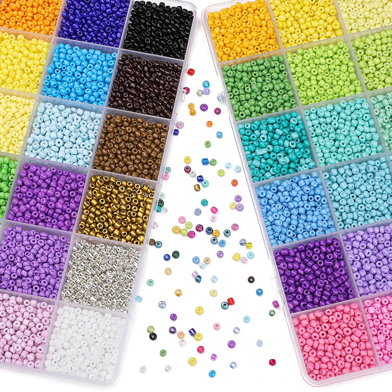 24-Grid Rice Bead Set (5200PCS) – Colorful DIY Jewelry Making Kit