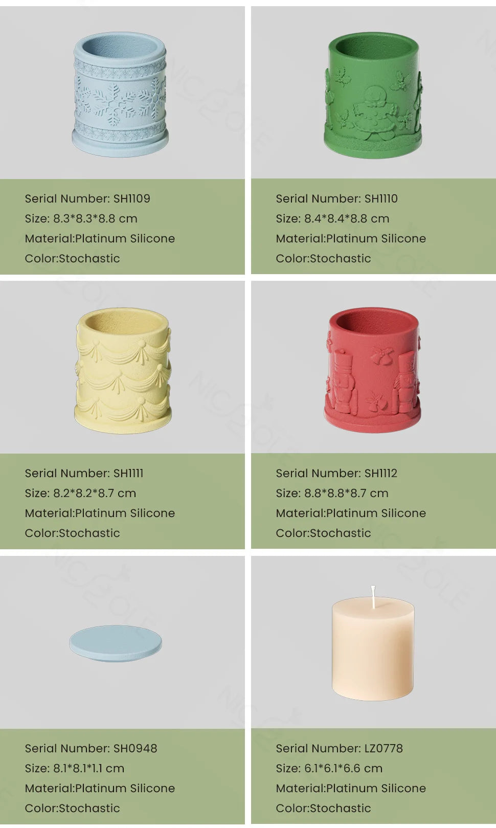 Christmas Candle Jar Silicone Mold – Nicole Christmas Tales Gypsum & Jesmonite Mold