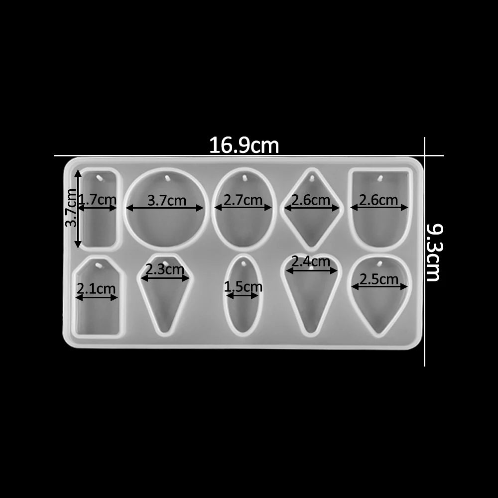 DIY Earring & Charm Mold – Heart, Leaf, Moon Shapes