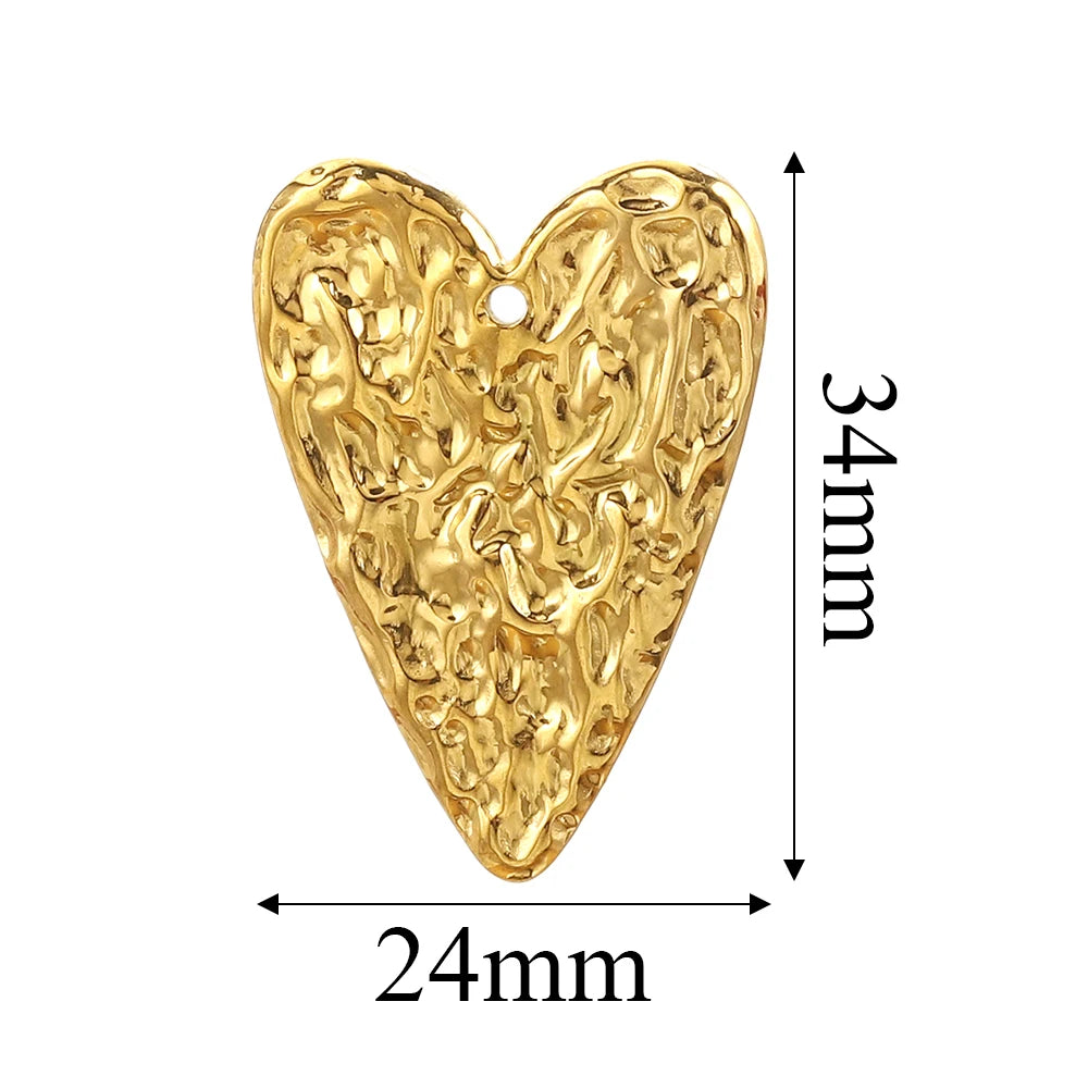 5PCS Gold Stainless Steel Charms – DIY Jewelry Pendants & Accessories