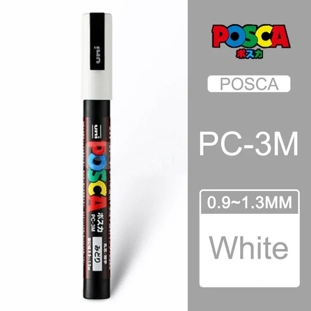 🎨 UNI POSCA Acrylic Paint Marker Set – PC-1M / PC-3M / PC-5M Quick-Dry Permanent Paint Pens