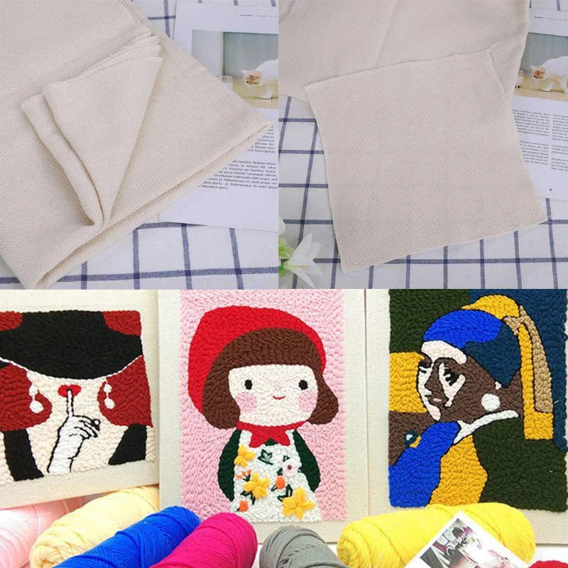 Punch Needle Monks Cloth Cotton Fabric for Embroidery & Rug Tufting