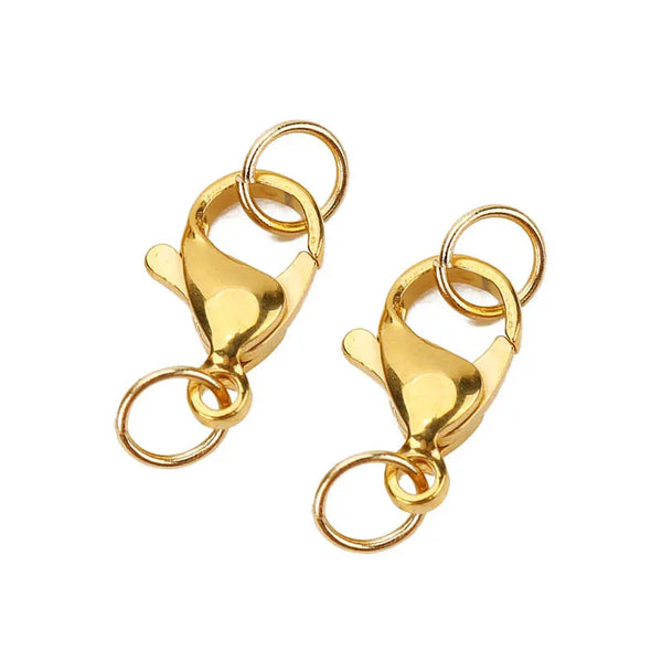 20 Sets Stainless Steel Lobster Clasps with Jump Rings for Jewelry Making