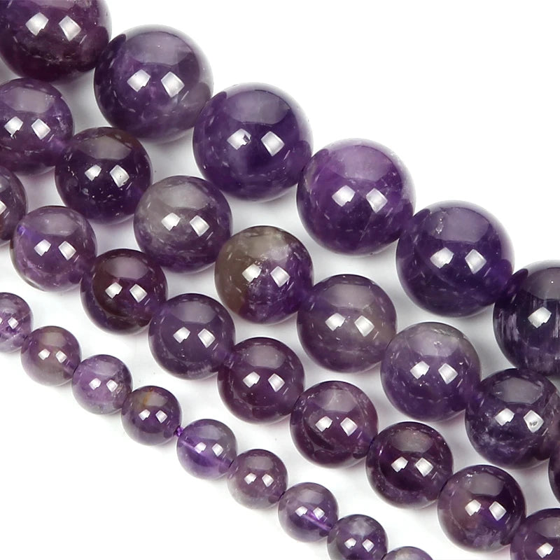 Purple Natural Stone Beads – Amethyst, Agate & Tourmaline for DIY Jewelry
