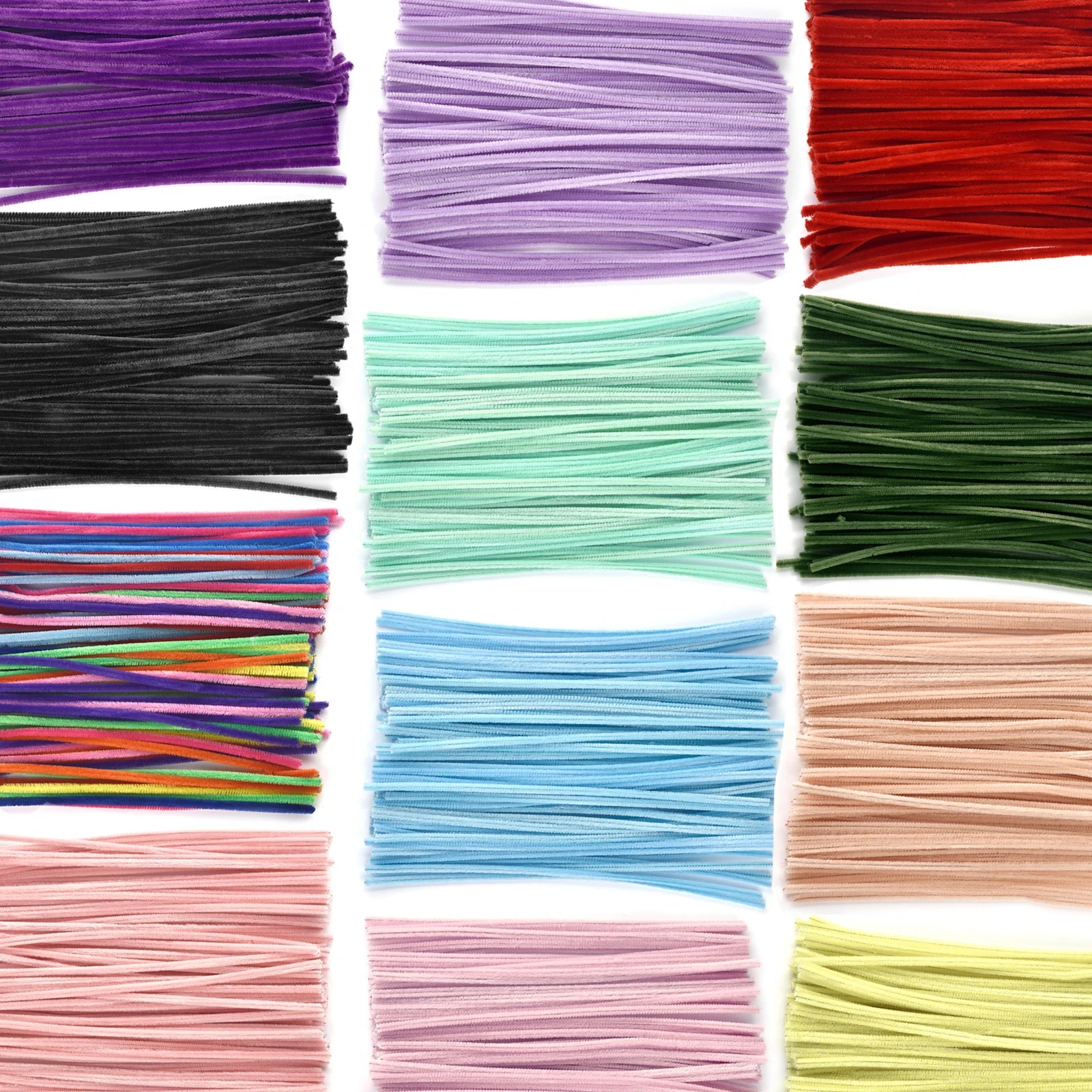 100pcs Chenille Stems – DIY Craft Pipe Cleaners for Kids