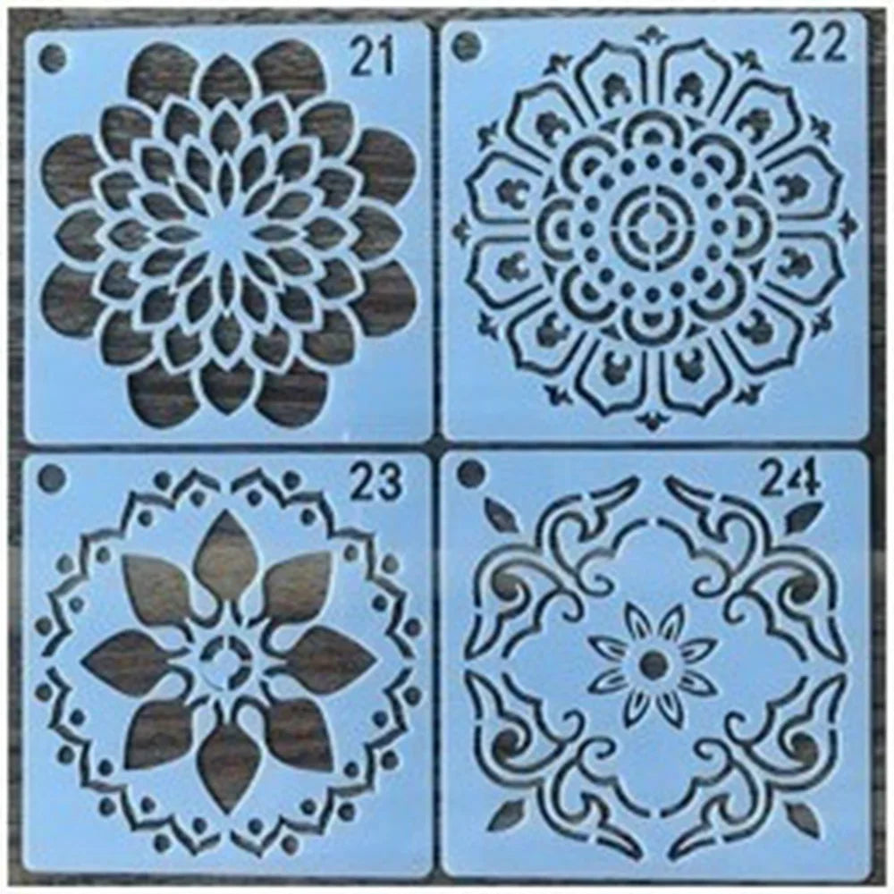 STONEGO 36 Mandala Templates Creative Wall Painting Cabinet Painting Mandala Template Diy Skeleton Template