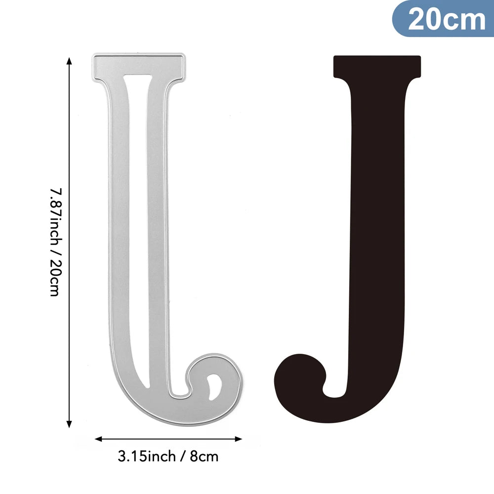 20cm A–Z Metal Letter Cutting Dies – 26 Capital Alphabets for DIY Crafts