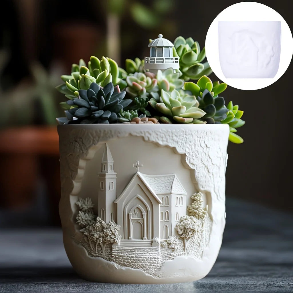 Mountain Landscape Silicone Mold – DIY Resin Planter, Trinket Box & Candle Cup