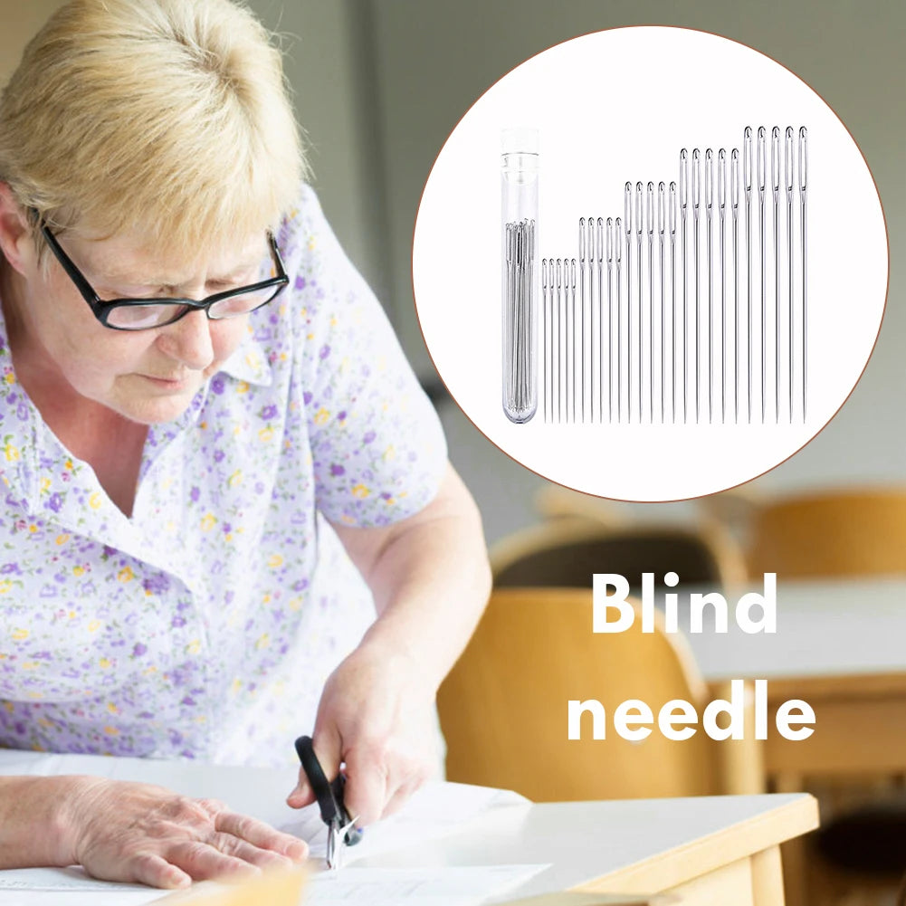 25pcs Stainless Steel Sewing Needles Home Threading Embroidery Stitching Tools