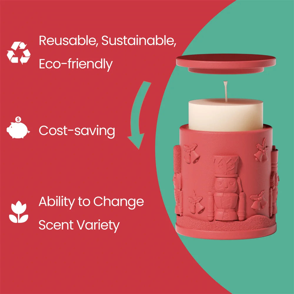 Christmas Candle Jar Silicone Mold – Nicole Christmas Tales Gypsum & Jesmonite Mold