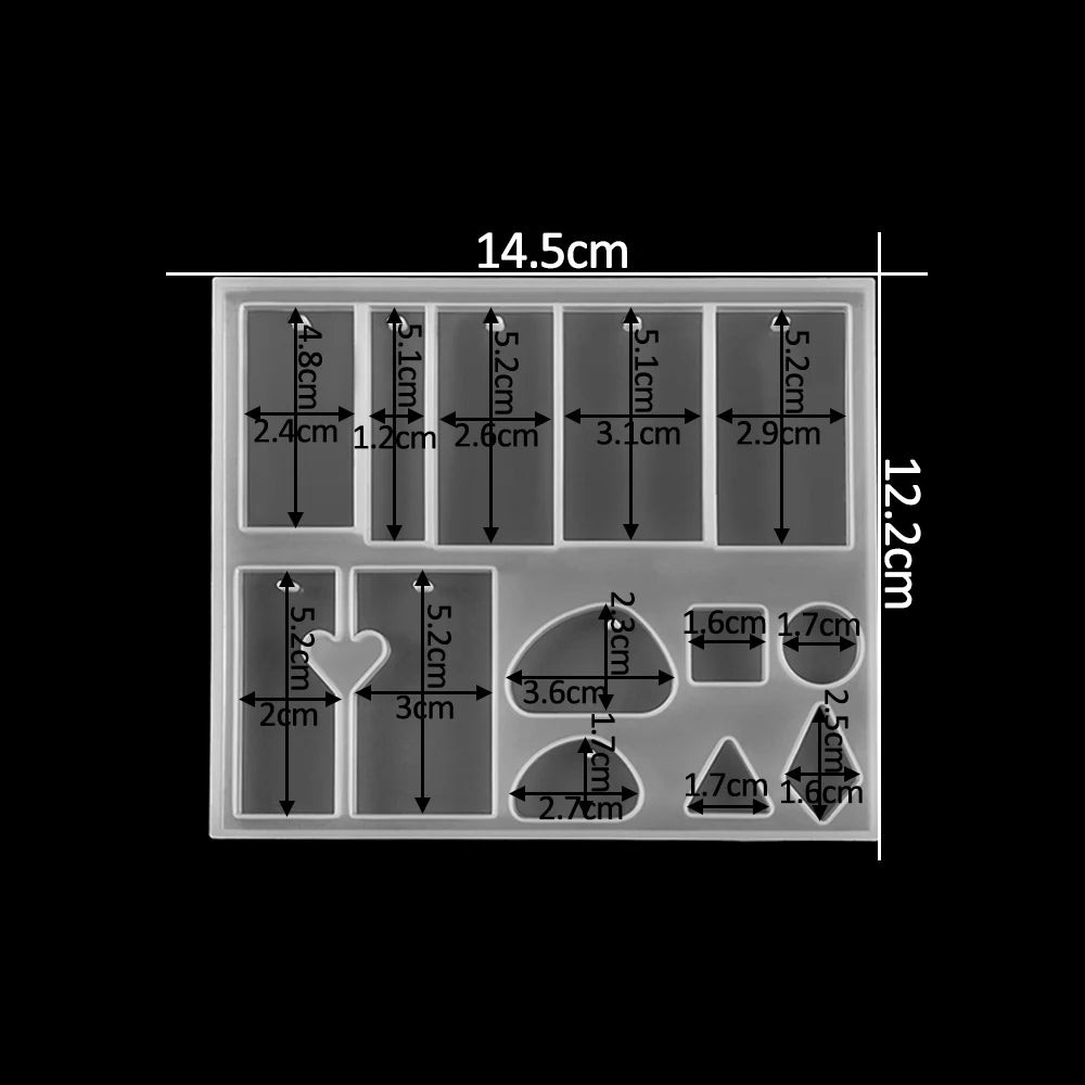 DIY Earring & Charm Mold – Heart, Leaf, Moon Shapes