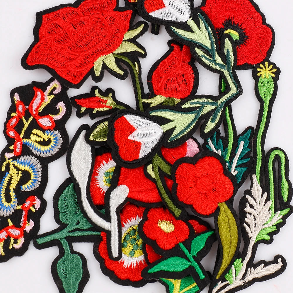 Random Mix Embroidered Iron-On Patches – DIY Clothing & Jeans Applique