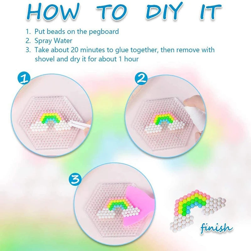 Magic Water Fuse Beads Set – DIY Sticky Beads Craft Kit