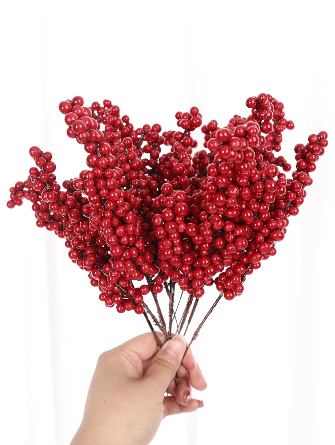 Artificial Red Berry Stems – Christmas Decoration & DIY Craft Supplies