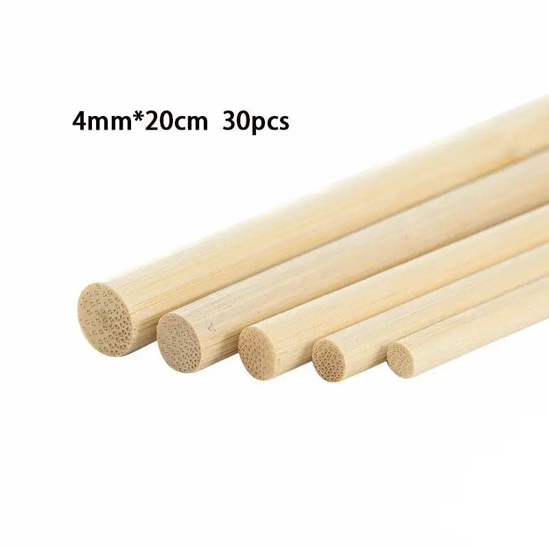 4–8mm Round Bamboo Wooden Sticks – DIY Craft & Woodworking (20/30cm)