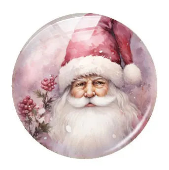 Handmade Christmas X-mas Winter Pink Gnomies Deer Snowman Bells Photo Glass Cabochon Flatback Demo Cameo For Diy Jewelry Making