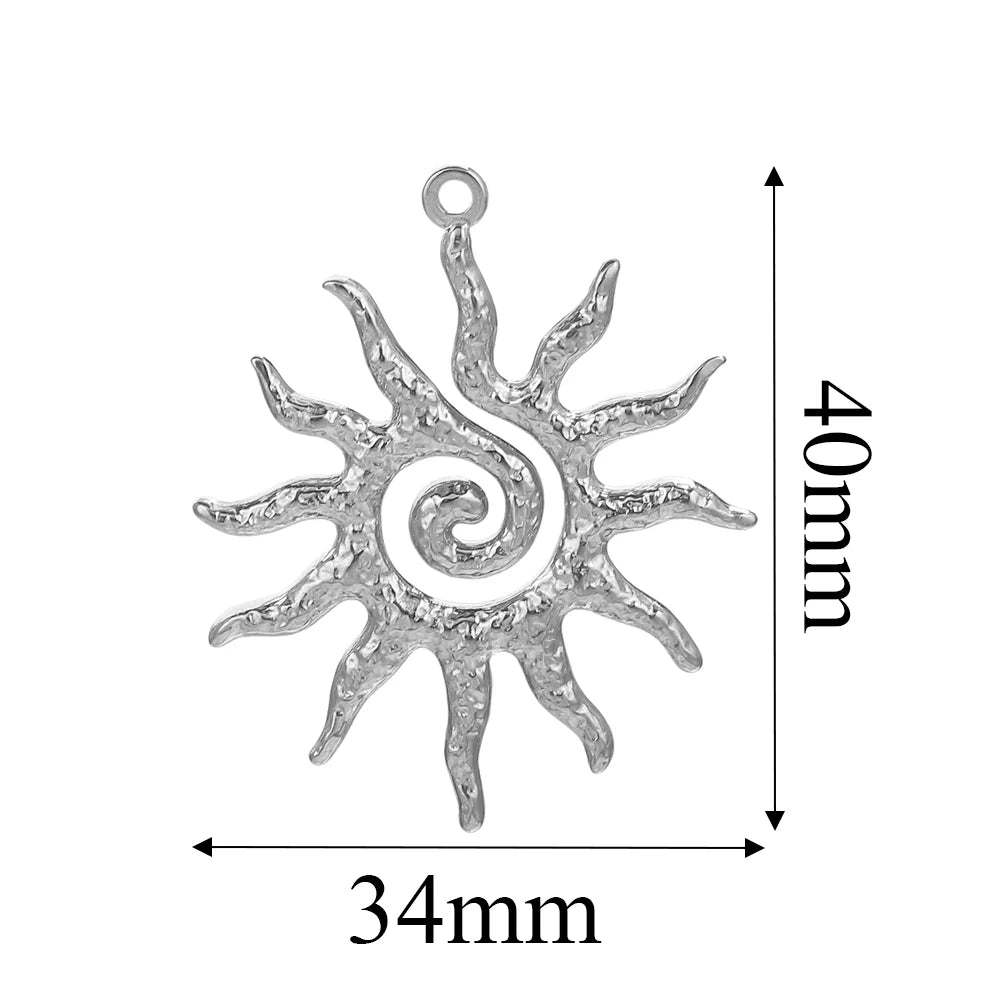 5PCS Gold Stainless Steel Charms – DIY Jewelry Pendants & Accessories