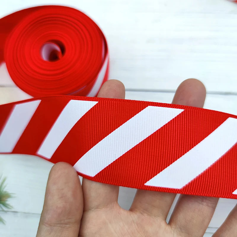 Diagonal Striped Thread Ribbon – 10 Yards Holiday Gift & Decoration Ribbon
