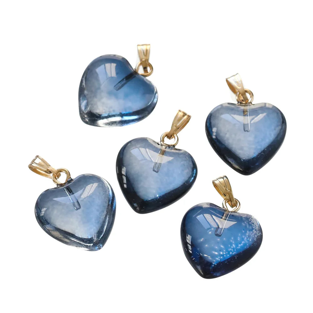 Lampwork Heart Glass Bead Charms (10pcs)