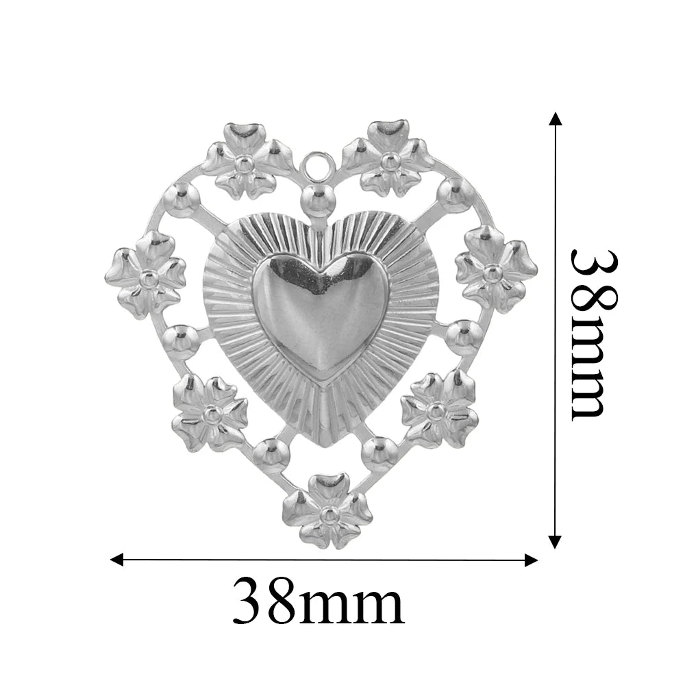 5PCS Gold Stainless Steel Charms – DIY Jewelry Pendants & Accessories