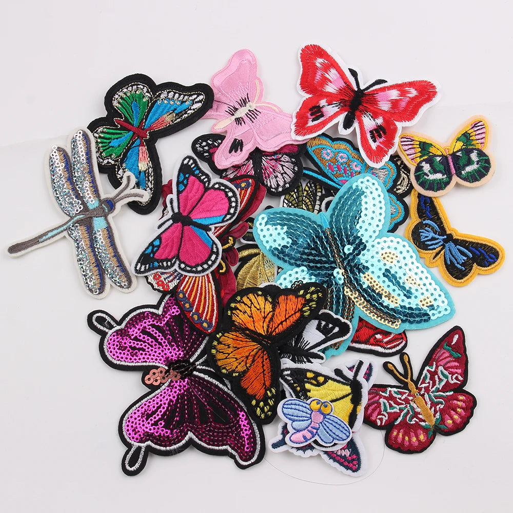 Random Mix Embroidered Iron-On Patches – DIY Clothing & Jeans Applique
