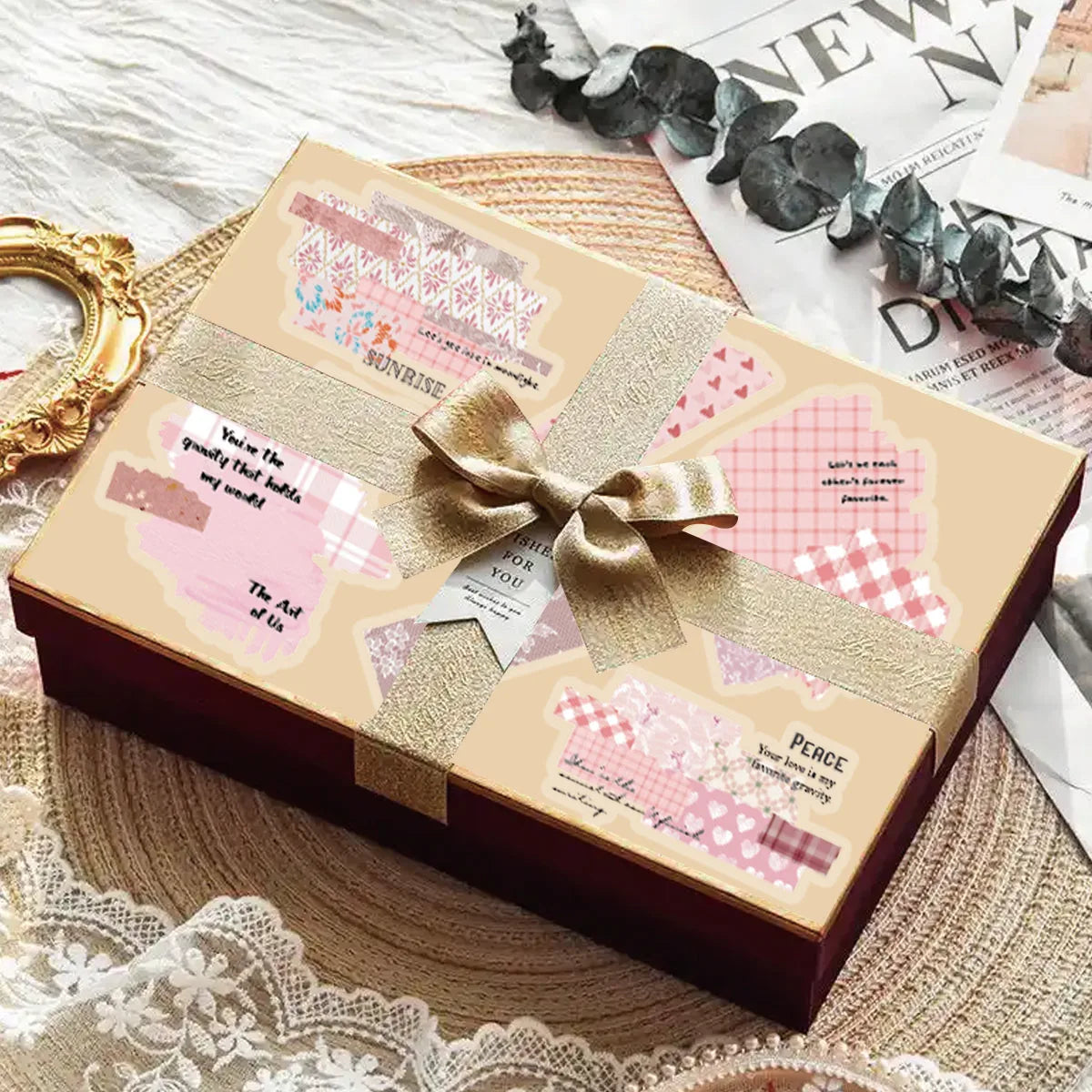 Pink Cute Pattern Stickers – 40PCS Aesthetic Decals for DIY Crafts & Scrapbooks