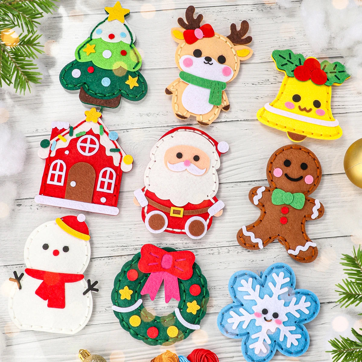 9-Piece DIY Christmas Sewing Kit – Beginner-Friendly Ornaments