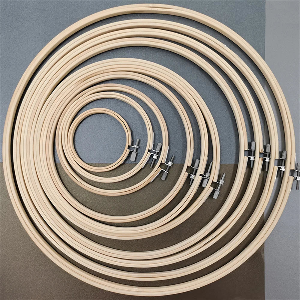 10pcs Bamboo Embroidery Hoops Frame Set