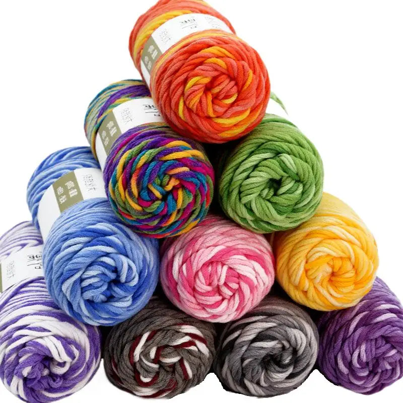 100g Milk Cotton Yarn – Soft Acrylic Rainbow Yarn for Knitting & Crochet