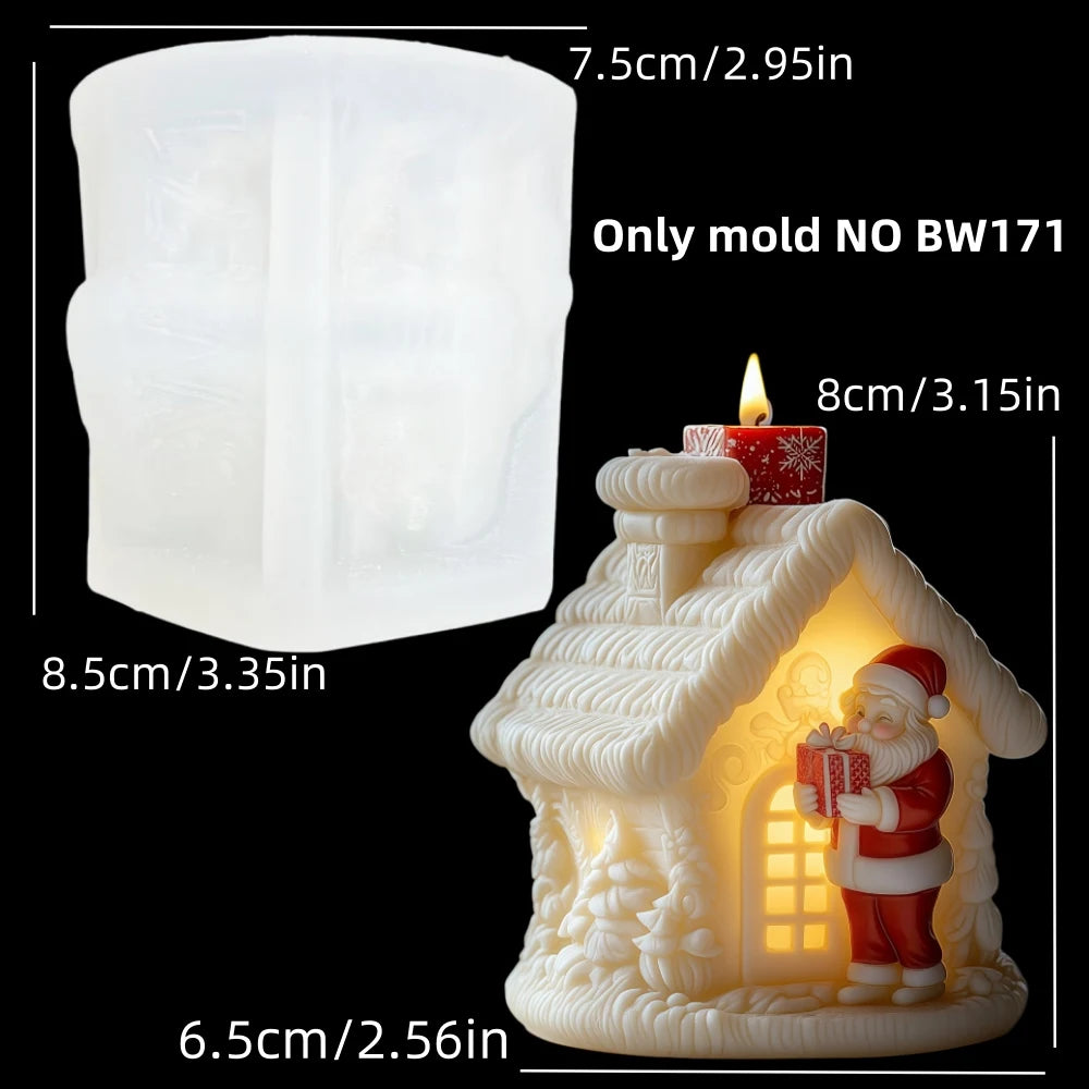 3D Reindeer & Santa Silicone Candle Mold – Christmas Resin Mold