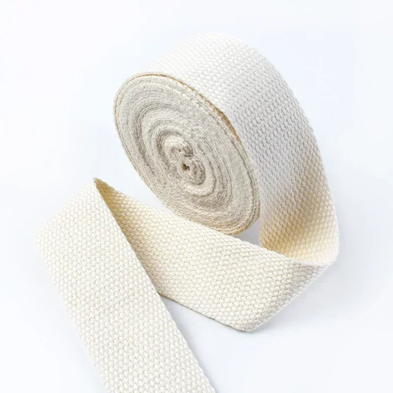 4M Cotton Webbing Tape – 1.3mm Thick Strap for Bags, Belts & DIY Sewing (20–50mm)