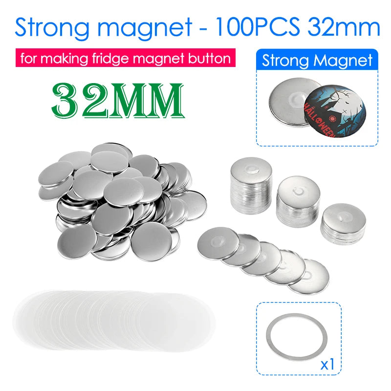 50/100pcs DIY Magnet Badge Button Parts