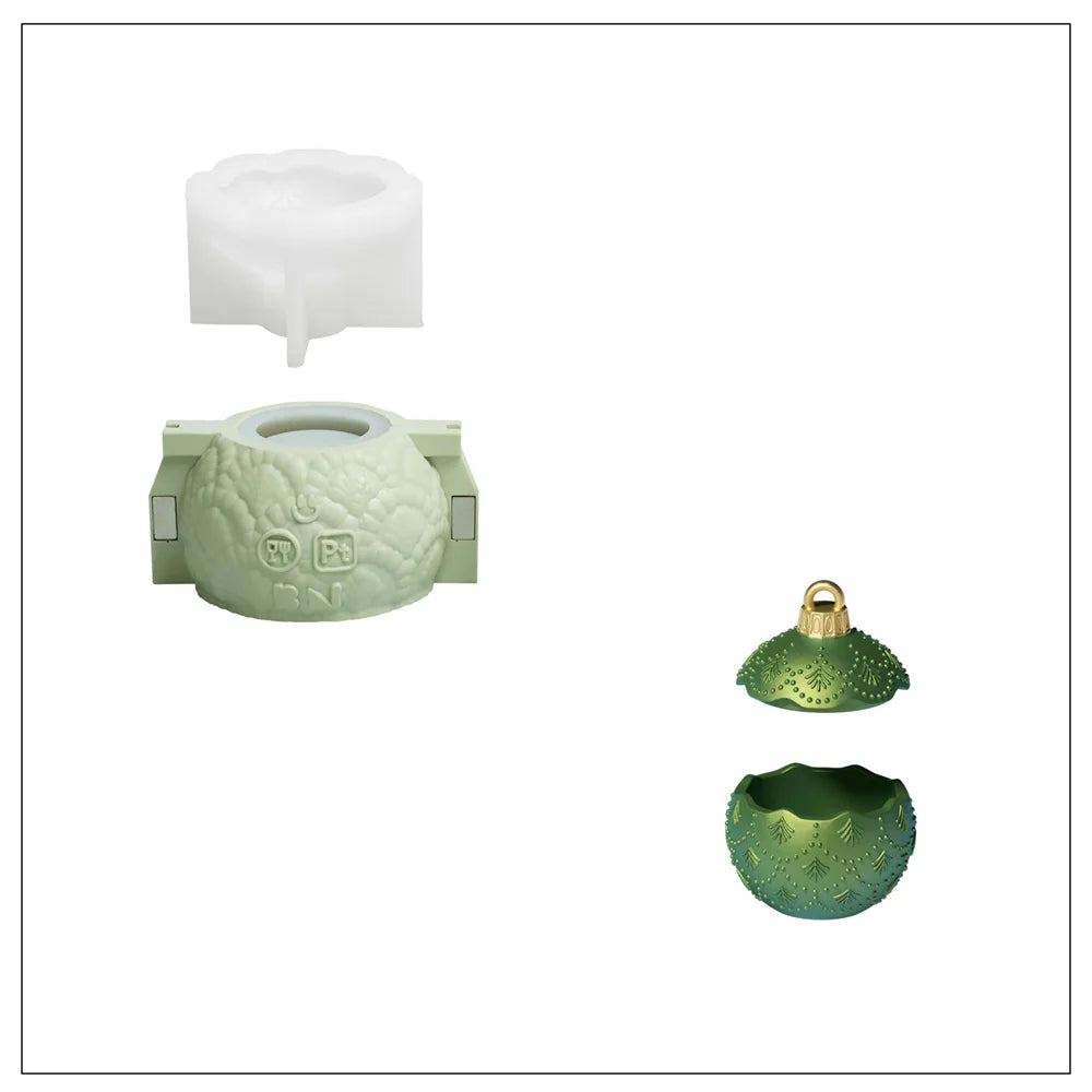 Twinkle Bauble Candle Jar Silicone Mold – 4oz Concrete Jesmonite Mold for DIY Candle Making & Christmas Home Décor