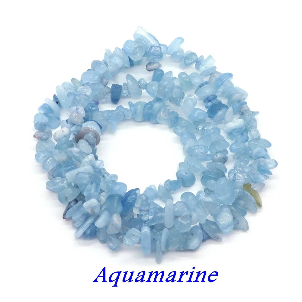 Natural Aquamarine Quartz Beads – Freeform Chips for DIY Jewelry & Crafts
