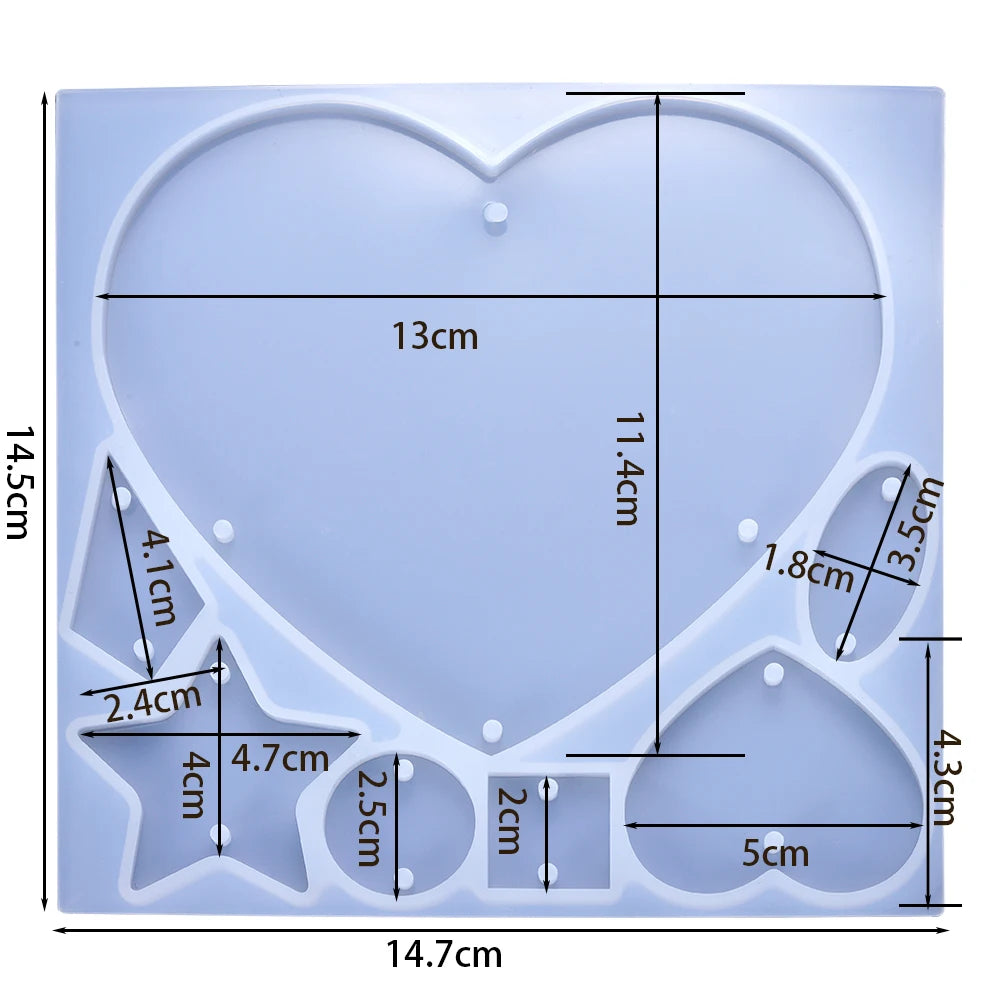 DIY Earring & Charm Mold – Heart, Leaf, Moon Shapes