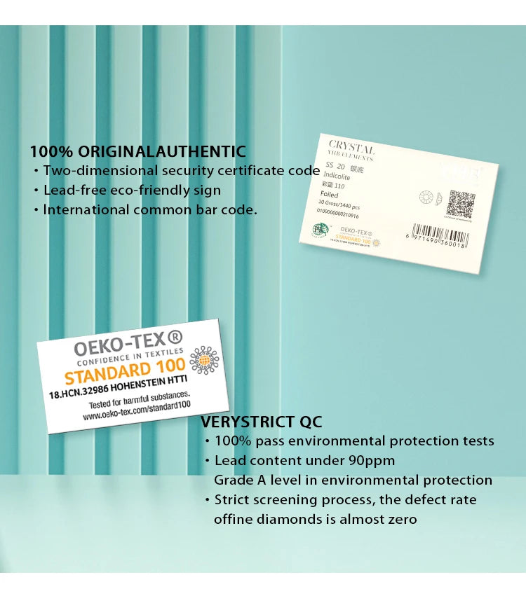 YHB Cold-Fix Crystal Rhinestones – 101–133 PCS for DIY Crafts