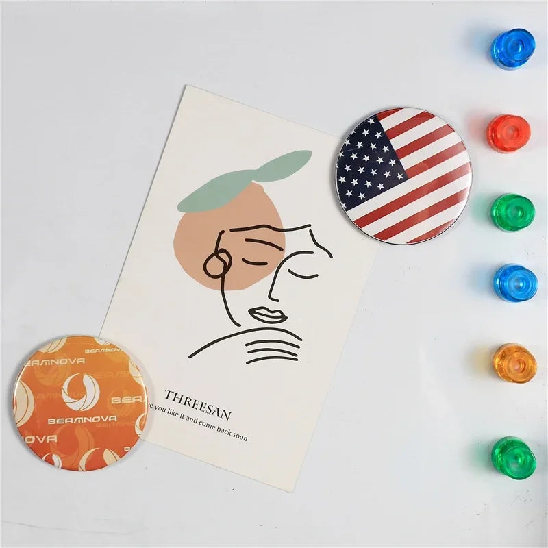 50/100pcs DIY Magnet Badge Button Parts