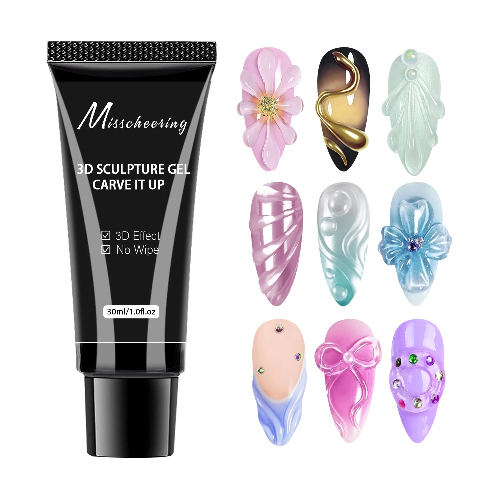 30g Super Strong Nail Rhinestone Glue – Bling Gel for 3D Nail Charms