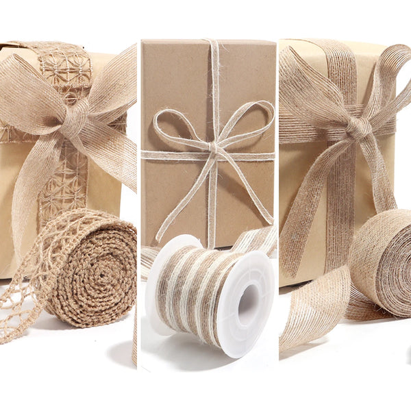 Linen Burlap Ribbon – 5/10M Craft & Gift Packaging Webbing