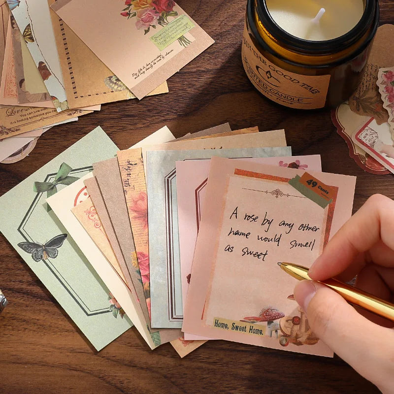 100PCS Retro Scrapbook Paper Set – DIY Collage, Journal & Album Craft Materials