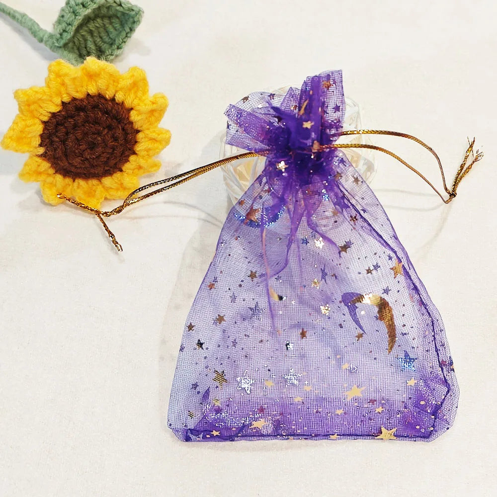 Multicolor Moon Star Organza Pouches – Jewelry & Candy Bags
