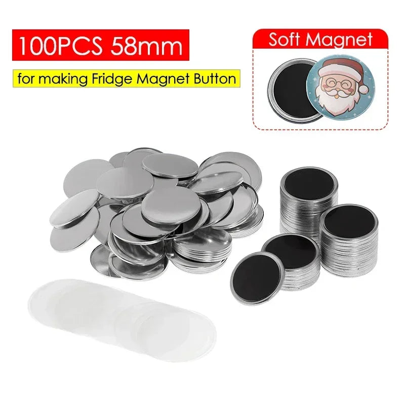 50/100pcs DIY Magnet Badge Button Parts