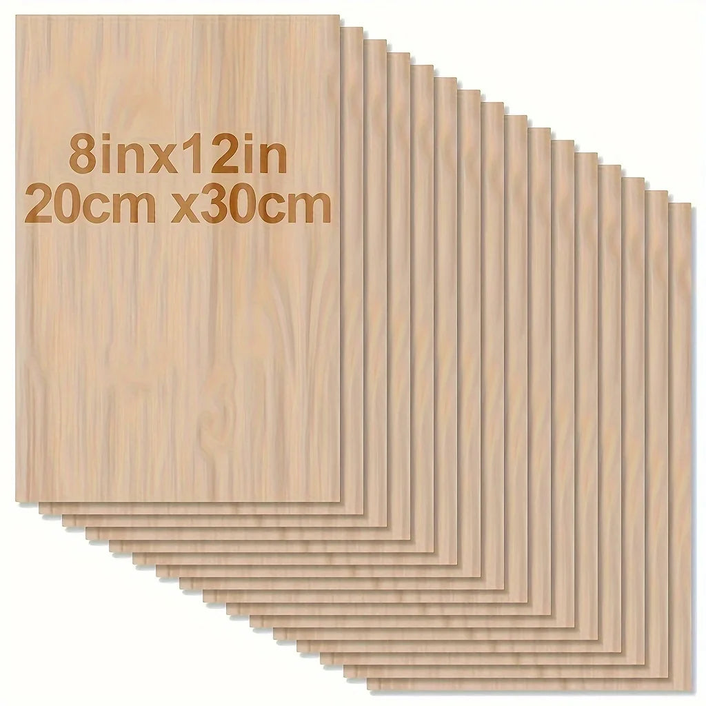 Plywood Craft Panels – 4–48pcs Laser-Cut Wood Sheets