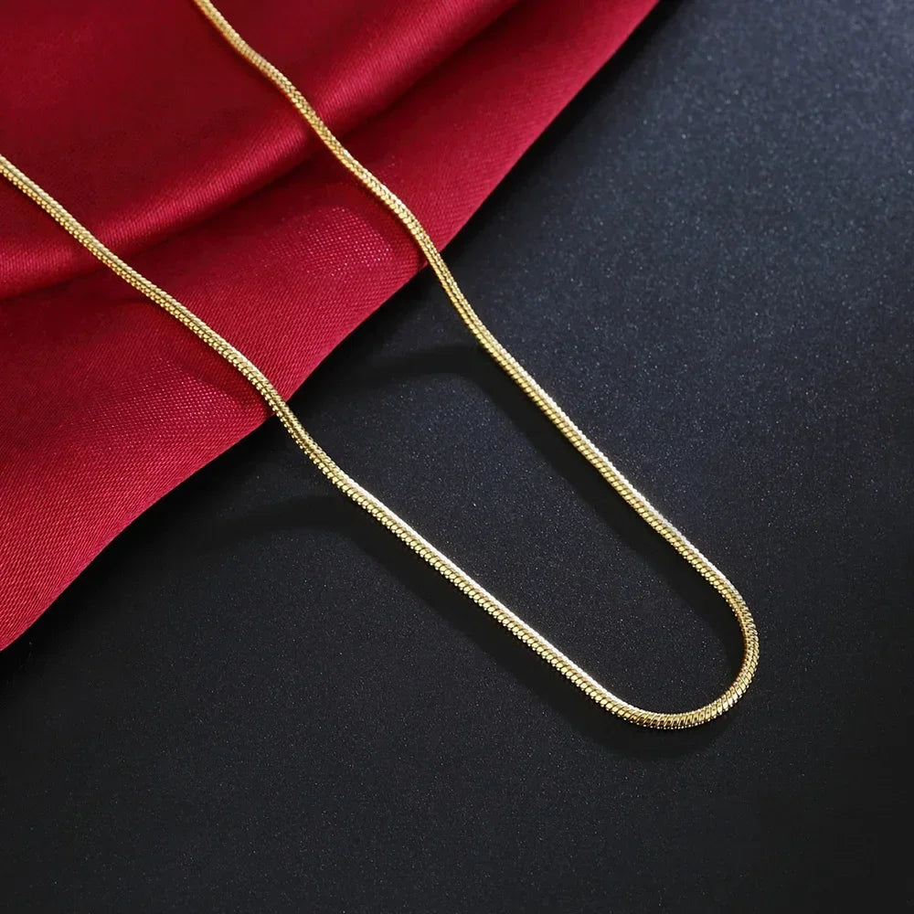 18K Gold 2mm Snake Chain Necklace