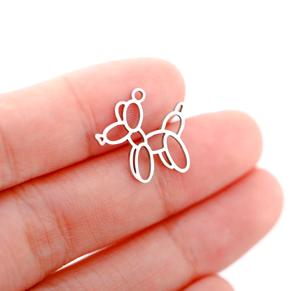 Mixed Animal Charms Set – Stainless Steel Bee, Butterfly, Owl & Heart Pendants (5PCS)